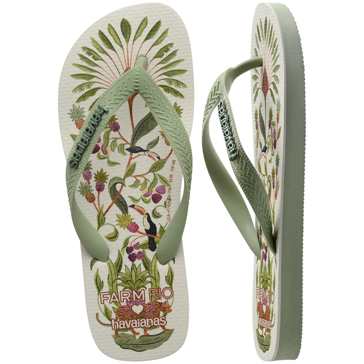 Women's FARM Rio Sweet Forest Flip Flops - Smoke Green